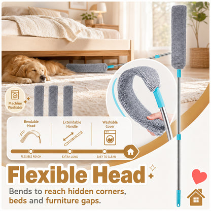Flexible Microfiber Gap Duster Replacement Head for Under Bed, Couch & Furniture