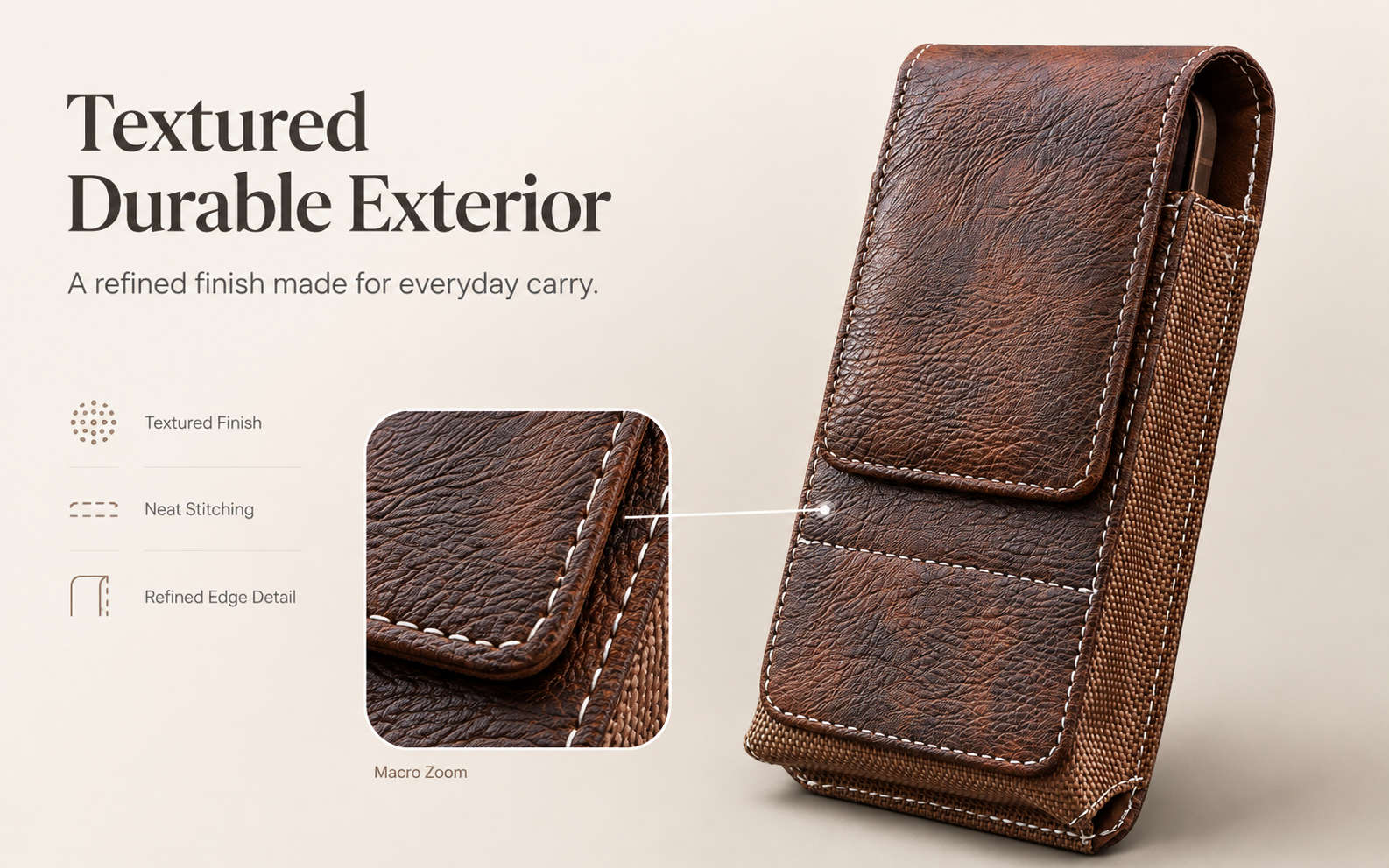 Textured Durable Exterior