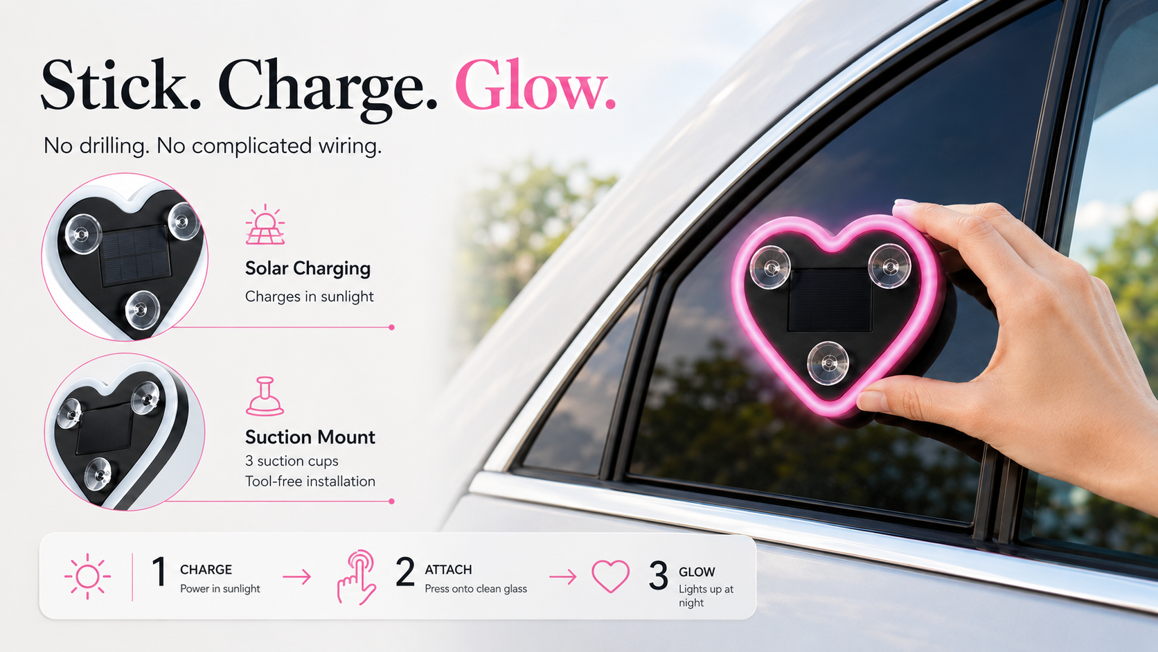 Stick. Charge. Glow.