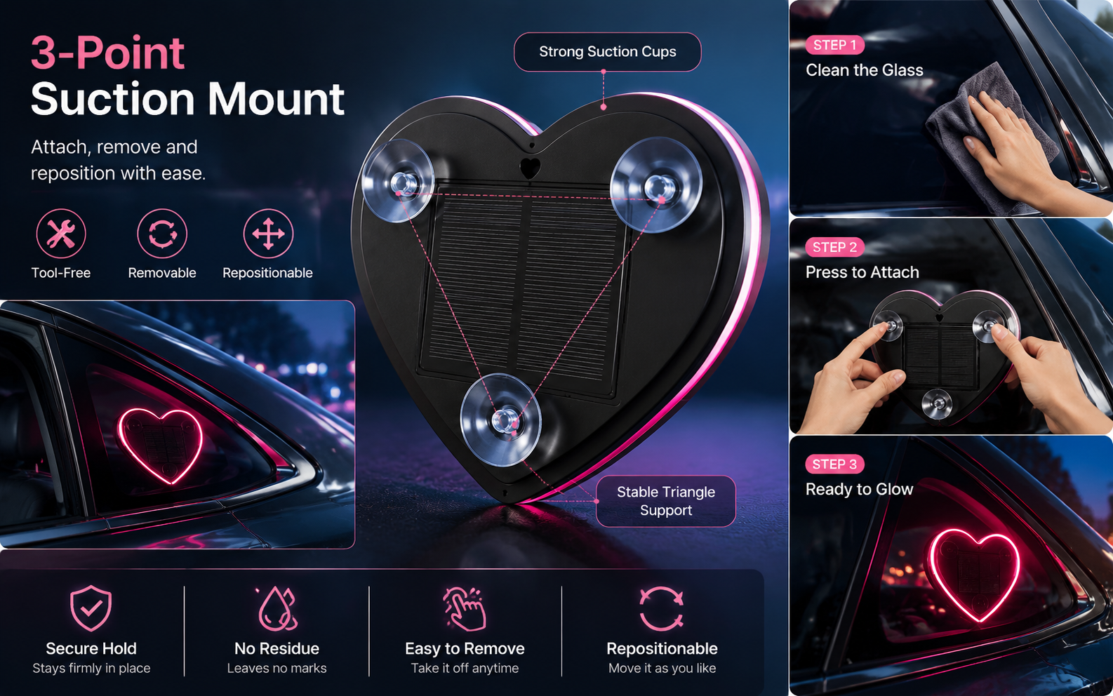 3-Point Suction Mount