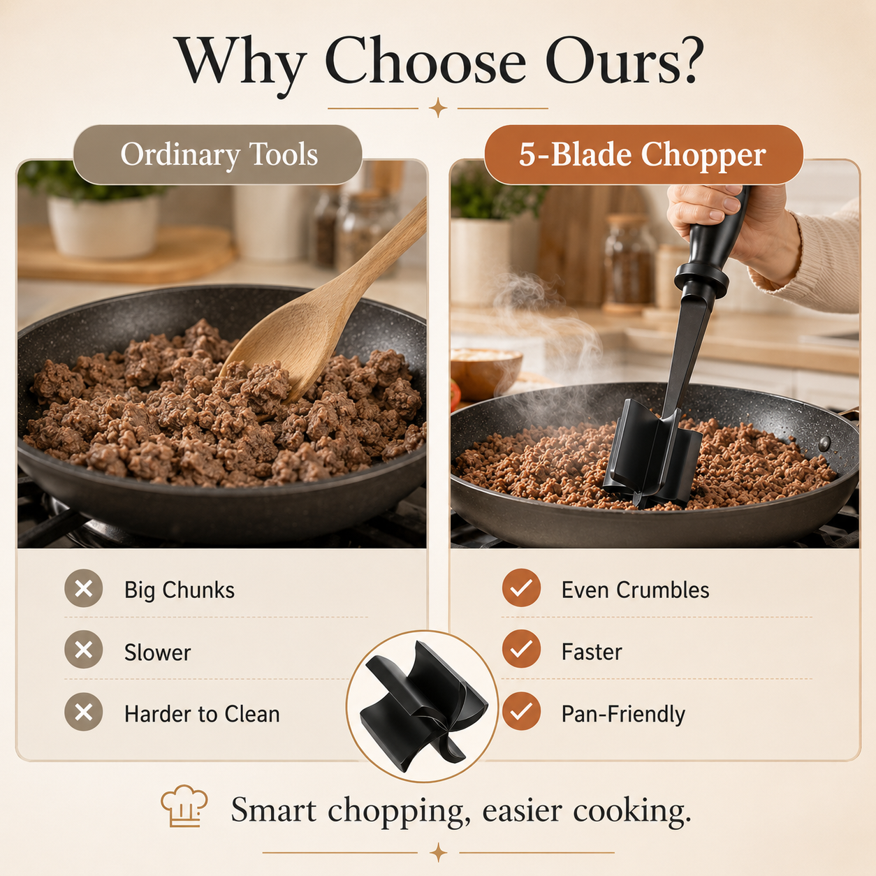 Plastic MeatChopper handheld meat chopper cooking spatula minced meat chopper mixing shovel