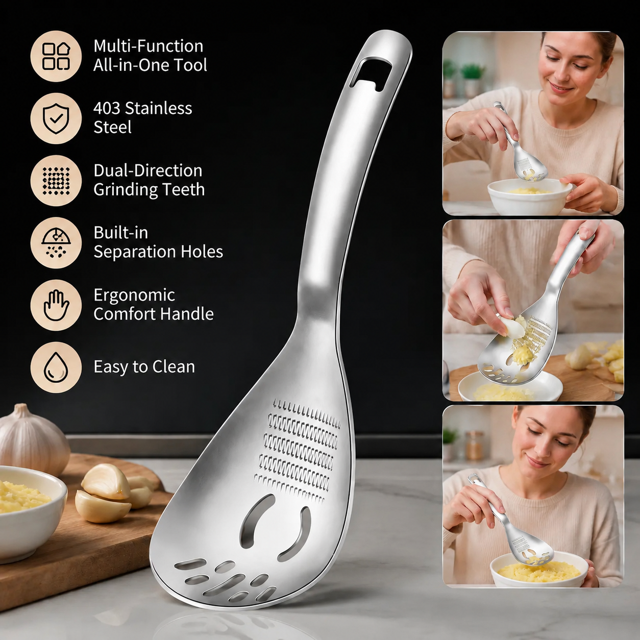 The 5-in-1 Kitchen Spoon That Does More With Less.