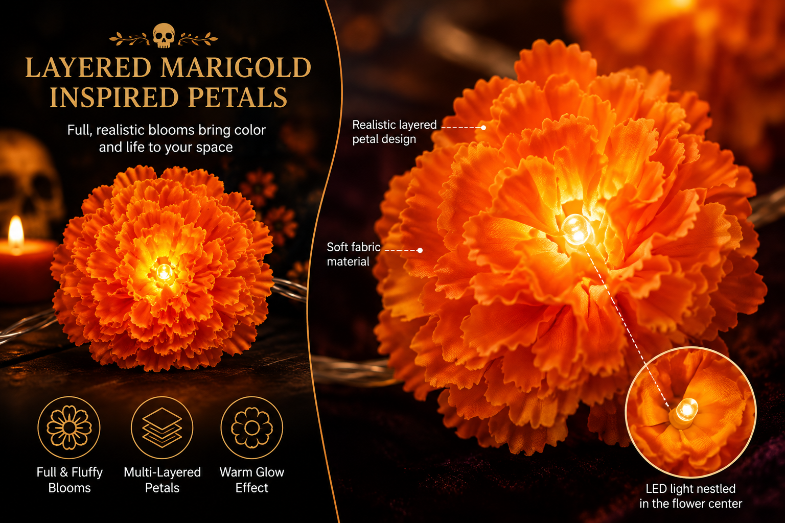 Layered Marigold Petals