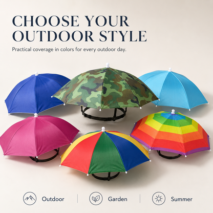 Hands‑Free Head Umbrella Hat Portable UV Protection Umbrella Cap for Fishing Gardening Beach Outdoor