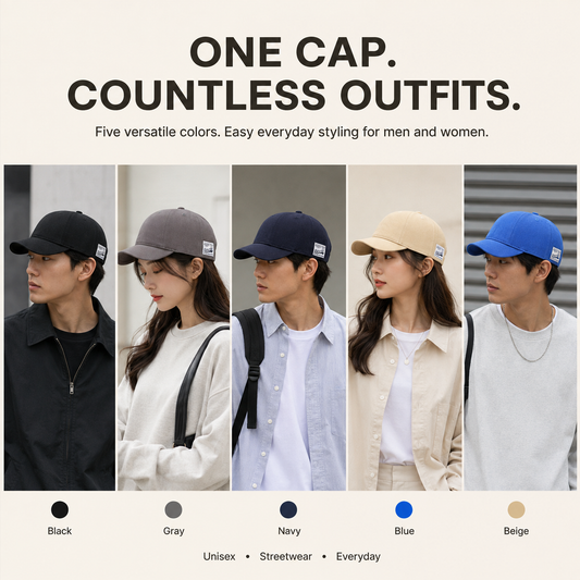 Short Brim Vintage Baseball Cap Adjustable Back Strap Solid Color Cotton Trucker Hat for Men Women