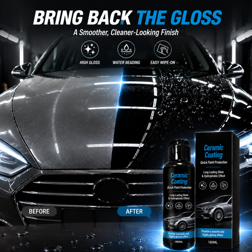 Nano-Quick Ceramic Coating Pro Max, Long Lasting Auto Paint Sealant, Ultra Gloss Shine Car Protective Coating for All Vehicle Colors