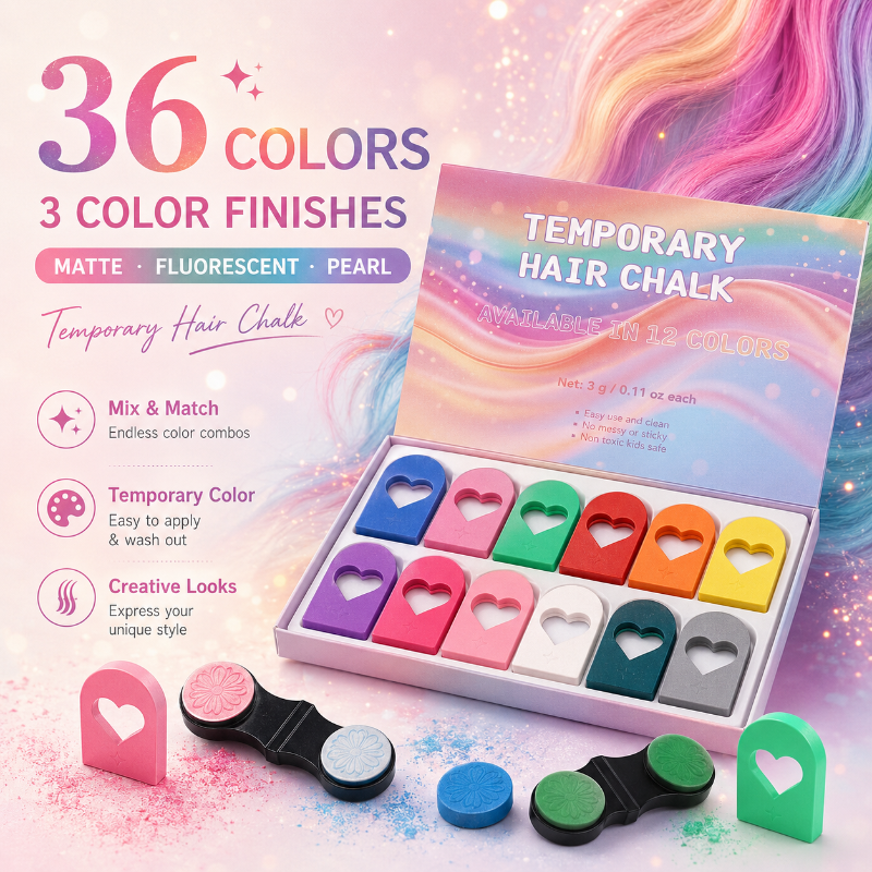 Hair chalk color result