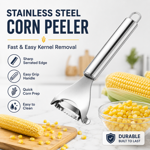 2 Counts Stainless Steel Corn Peeler, Commercial Corn Shucker for Fast Bulk Corn Processing