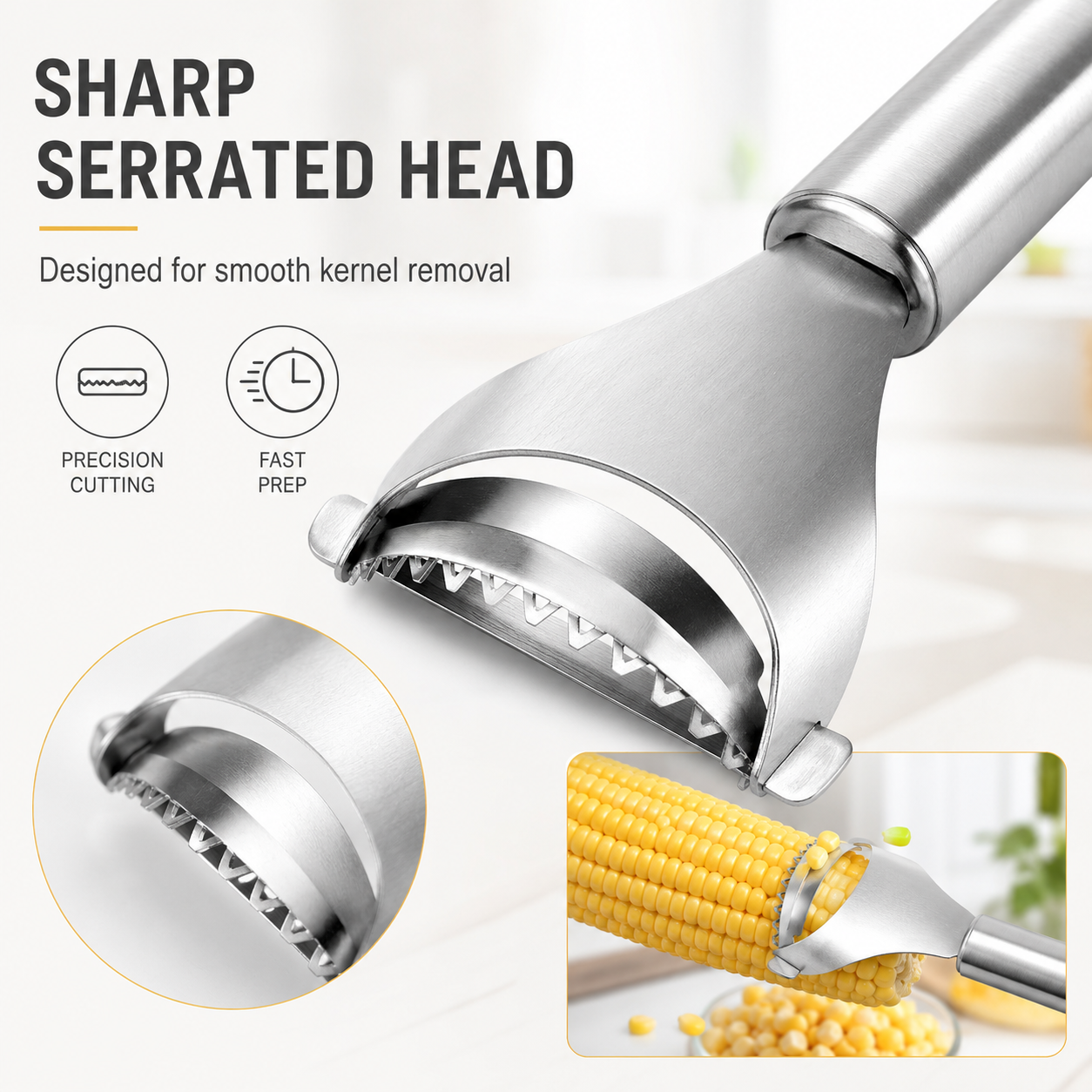 2 Counts Stainless Steel Corn Peeler, Commercial Corn Shucker for Fast Bulk Corn Processing