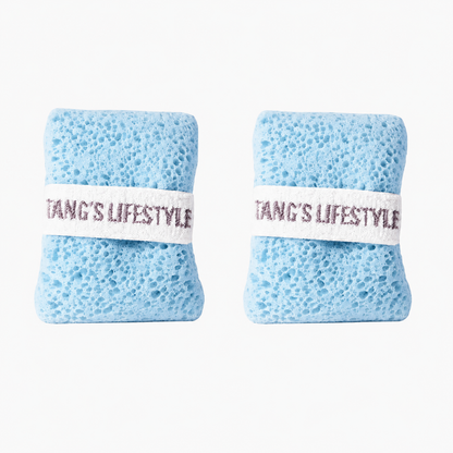 2-Pack Quick-Foaming Soap Pocket Bath Sponges with Easy-Grip Hand Straps