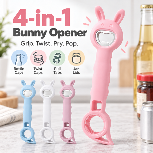 4-in-1 Rabbit Bottle Opener, Multifunctional Beer Can Jar Lid Remover, Buy 2 Get 1 Free, Buy 3 Get 2 Free Kitchen Gadget
