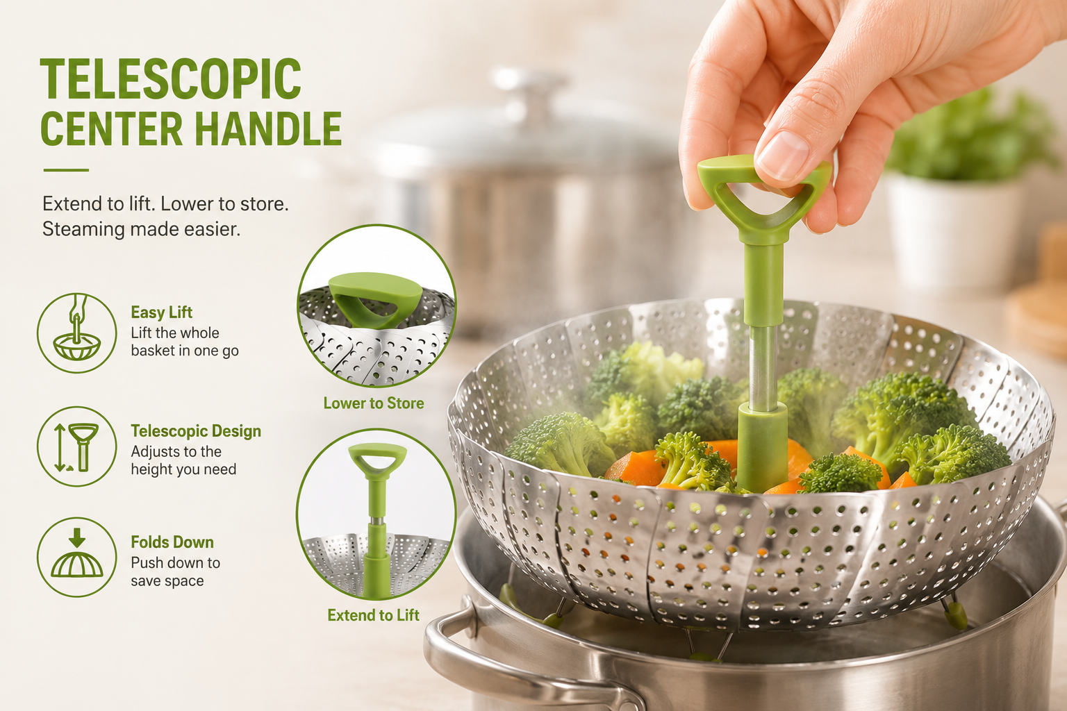 Telescopic Center Handle