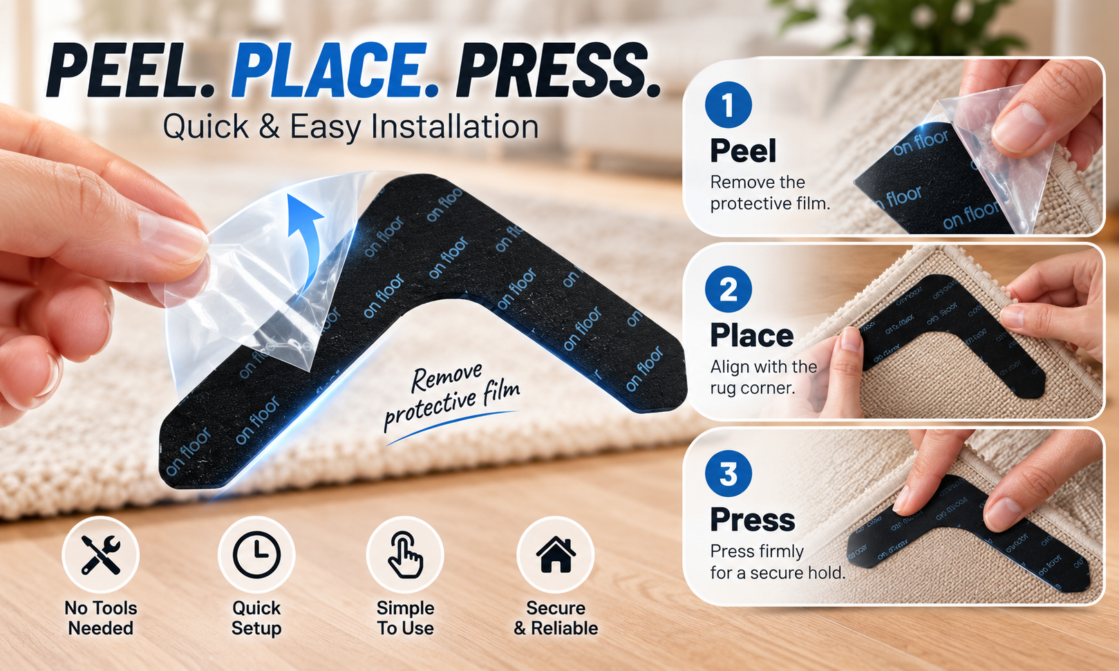 Peel. Place. Press.