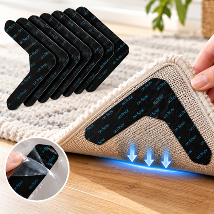L Shaped Non Slip Rug Grippers Anti Curling Carpet Corner Stickers
