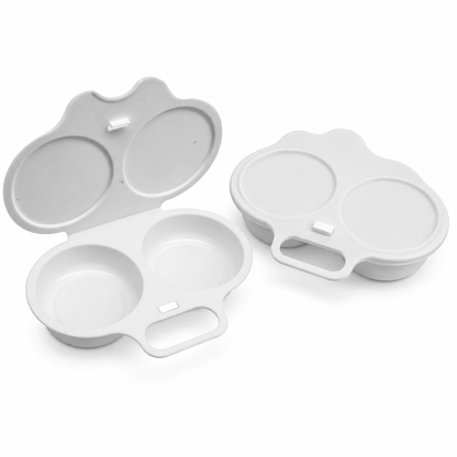 2 Cup Microwave Egg Poacher Plastic Egg Steamer with Lid