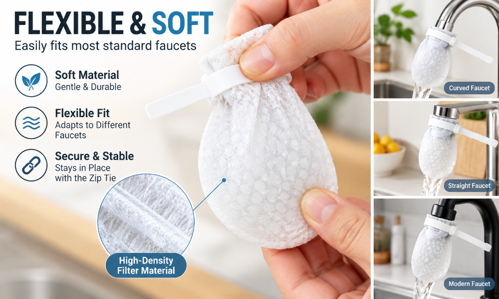 Flexible & Soft — Fits Most Faucets