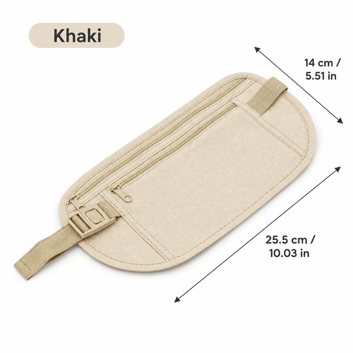 Slim Anti Theft Travel Money Belt Hidden Waist Wallet