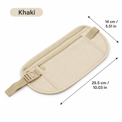 Slim Anti Theft Travel Money Belt Hidden Waist Wallet