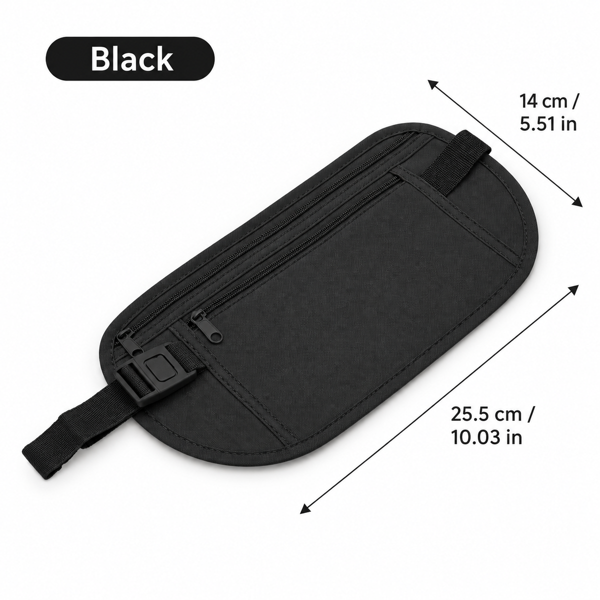 Slim Anti Theft Travel Money Belt Hidden Waist Wallet