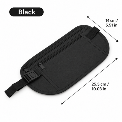 Slim Anti Theft Travel Money Belt Hidden Waist Wallet