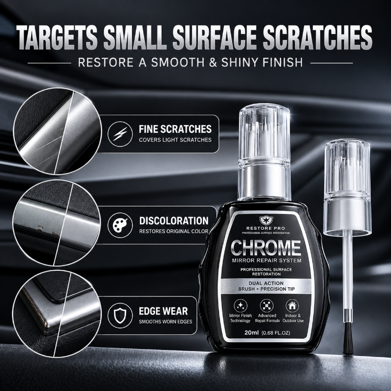Chrome Metallic Touch Up Repair Pen Dual Tip Scratch Remover
