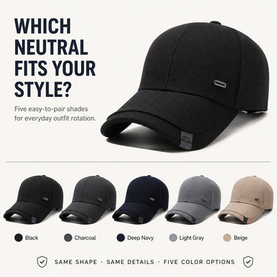 Minimalist adjustable baseball cap