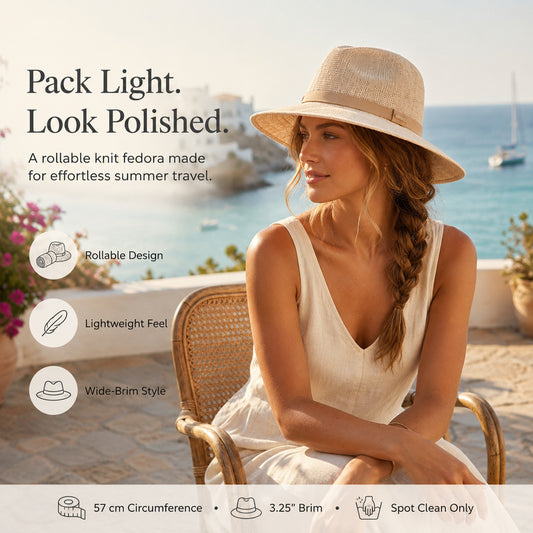 Packable Knit Fedora Hat – Lightweight & Stylish Travel Hat