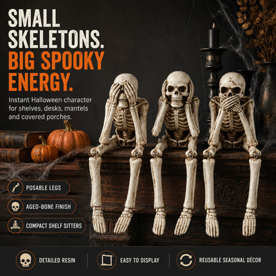 Three Wise Skeleton Statue