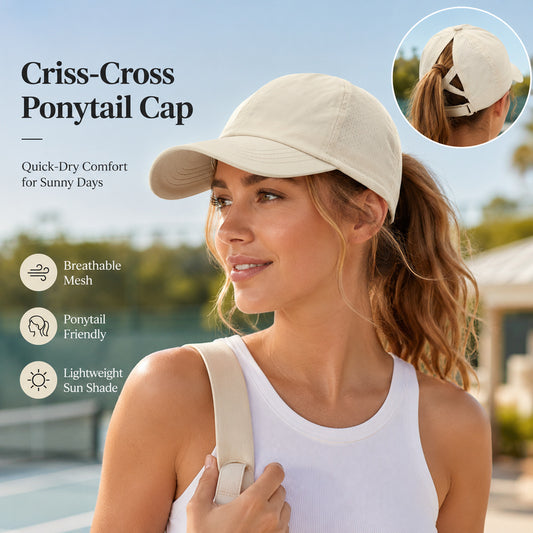 Women's Ponytail Baseball Cap - Breathable Quick-Dry Adjustable Summer Sports Hat