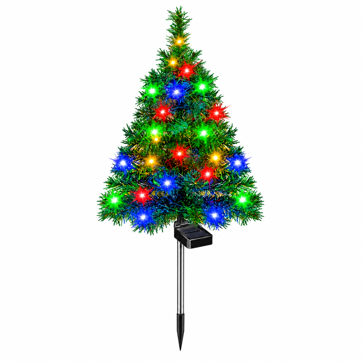 🎄 Solar LED Christmas Tree Stake Lights | Festive Outdoor Yard Decor