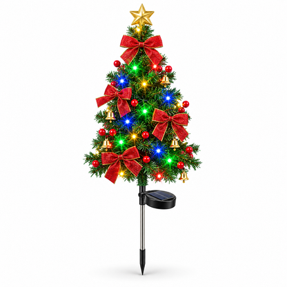 🎄 Solar LED Christmas Tree Stake Lights | Festive Outdoor Yard Decor