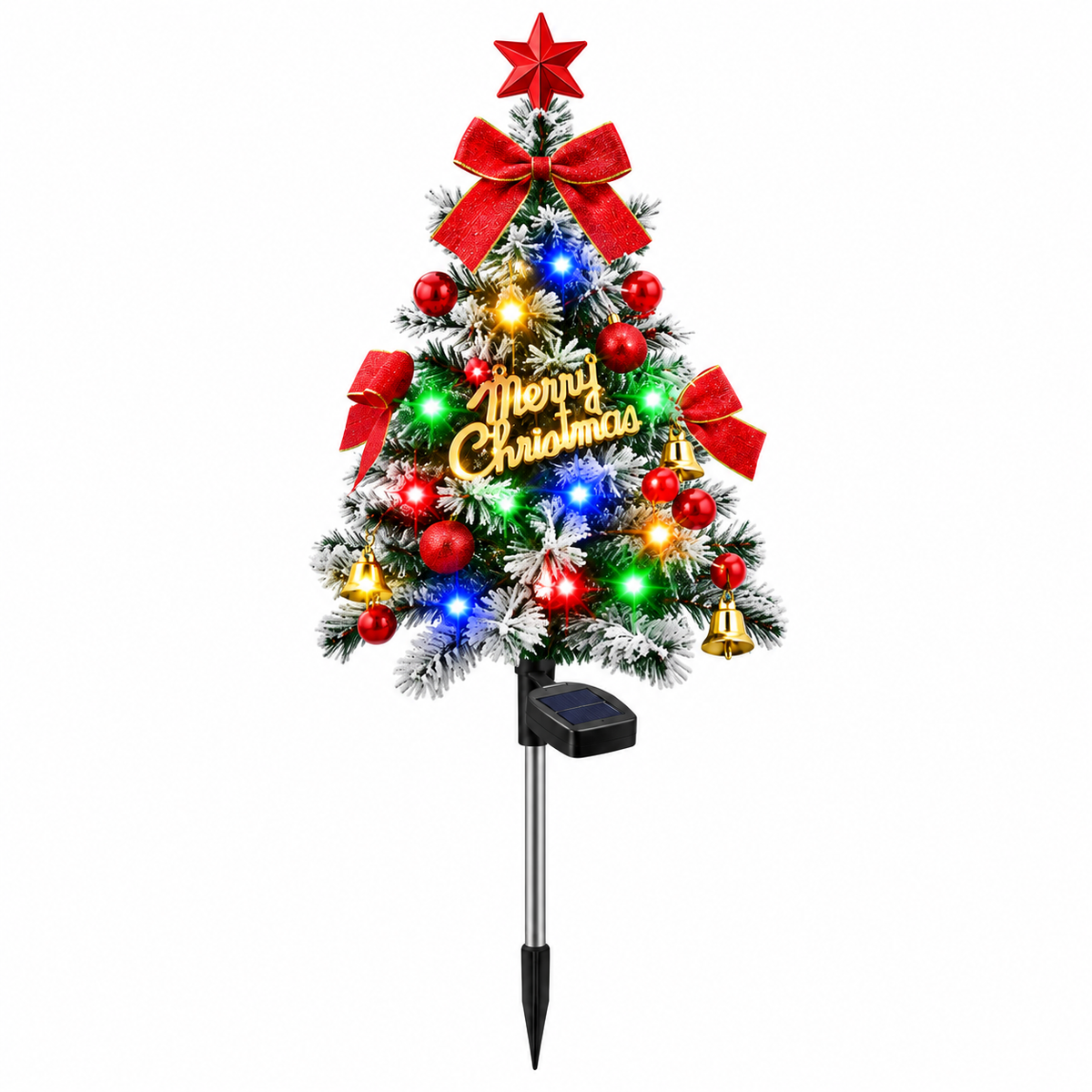 🎄 Solar LED Christmas Tree Stake Lights | Festive Outdoor Yard Decor