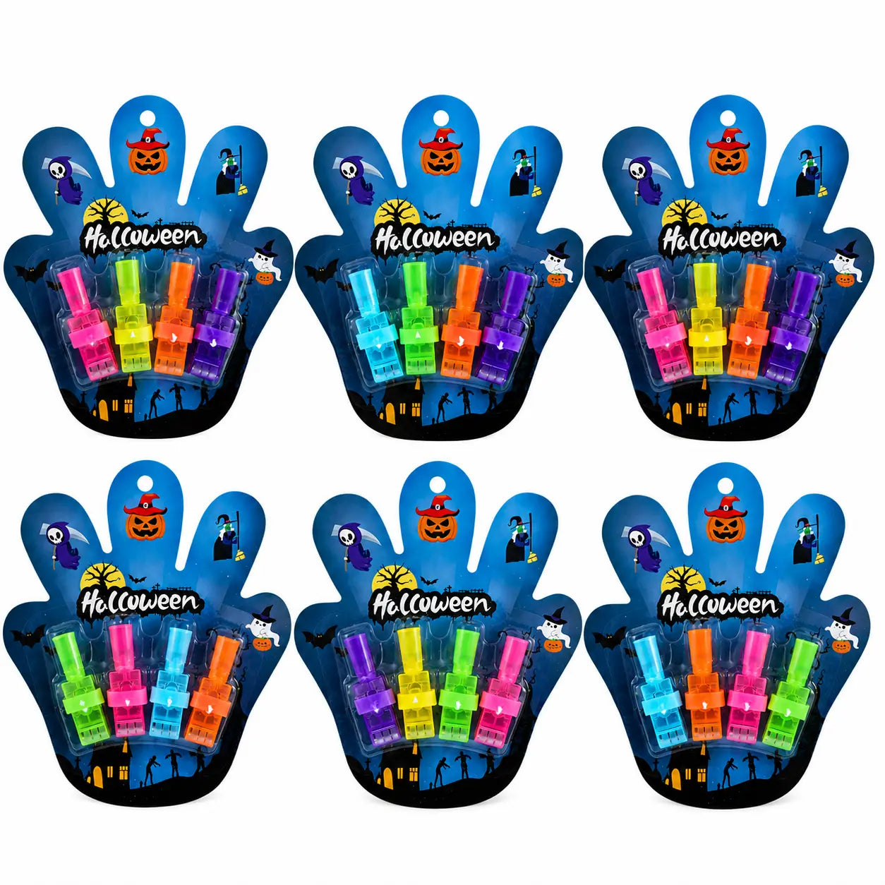 Halloween LED Projector Finger Lights, Glow in the Dark Finger Flashlights for Kids Party Favors