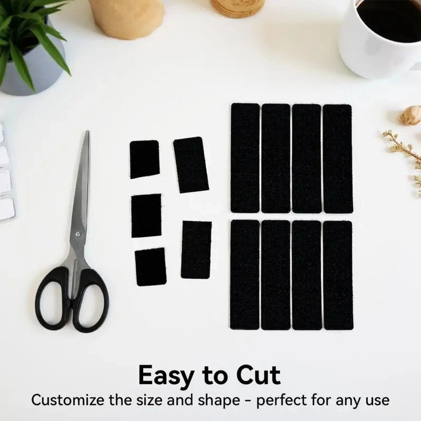 Heavy-Duty Self-Adhesive Hook & Loop Strips for Home, Office, Picture Hanging & Cable Organization