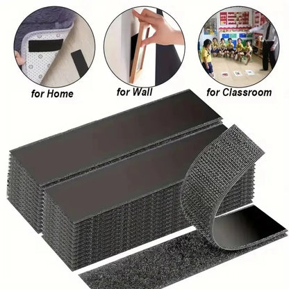 Heavy-Duty Self-Adhesive Hook & Loop Strips for Home, Office, Picture Hanging & Cable Organization