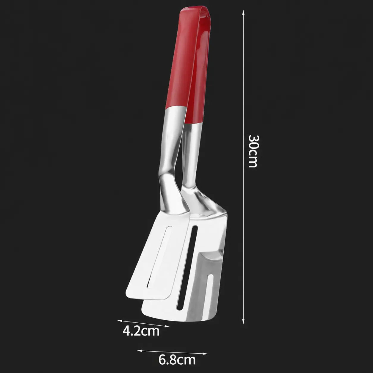 3-in-1 Stainless Steel Spatula Tongs, Multi-Purpose Steak Flipper Clamp for Grilling, Frying and Serving