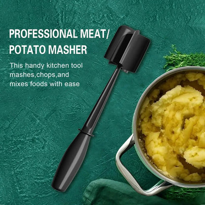Meat Chopper Hamburger Masher | Get Even‑Sized Meat Crumbles With 5 Beveled Pinwheel Blades