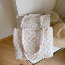 Floral Quilted Storage Basket – Machine Washable, Large Capacity Storage for Home & Car