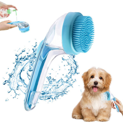 Pet Bath Brush With Built-In Shampoo Dispenser