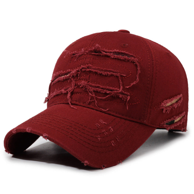 Vintage Distressed Baseball Cap – Washed Ripped Dad Hat for Men & Women