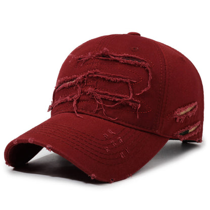 Vintage Distressed Baseball Cap – Washed Ripped Dad Hat for Men & Women
