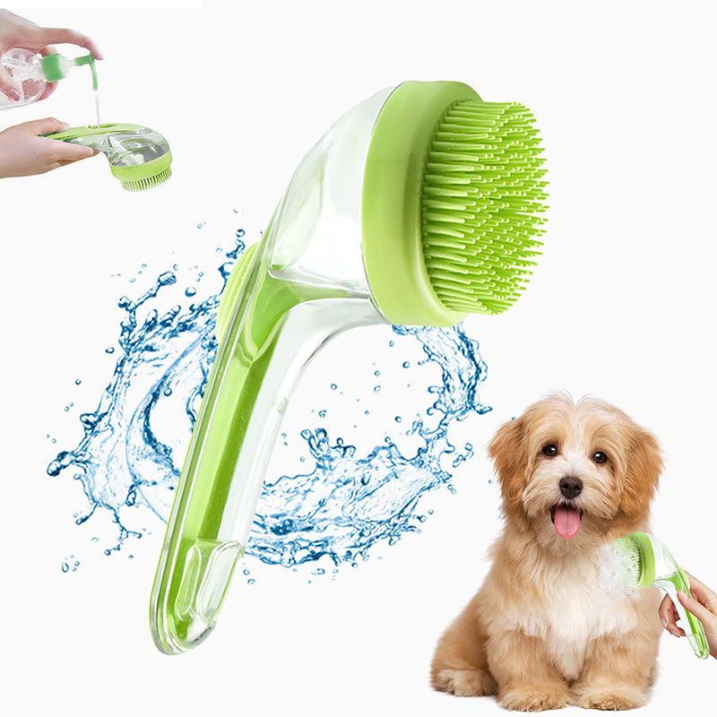 Pet Bath Brush With Built-In Shampoo Dispenser