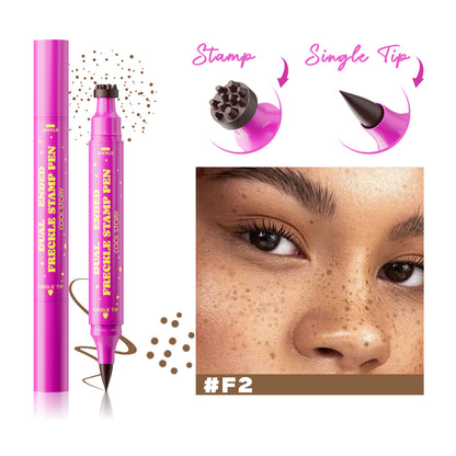 2-in-1 Long-Lasting Waterproof Faux Freckle Stamp & Fine Tip Pen - Natural-looking