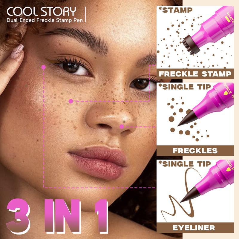 2-in-1 Long-Lasting Waterproof Faux Freckle Stamp & Fine Tip Pen - Natural-looking