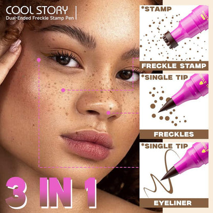 2-in-1 Long-Lasting Waterproof Faux Freckle Stamp & Fine Tip Pen - Natural-looking