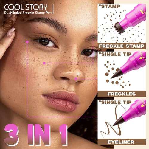 2-in-1 Long-Lasting Waterproof Faux Freckle Stamp & Fine Tip Pen - Natural-looking