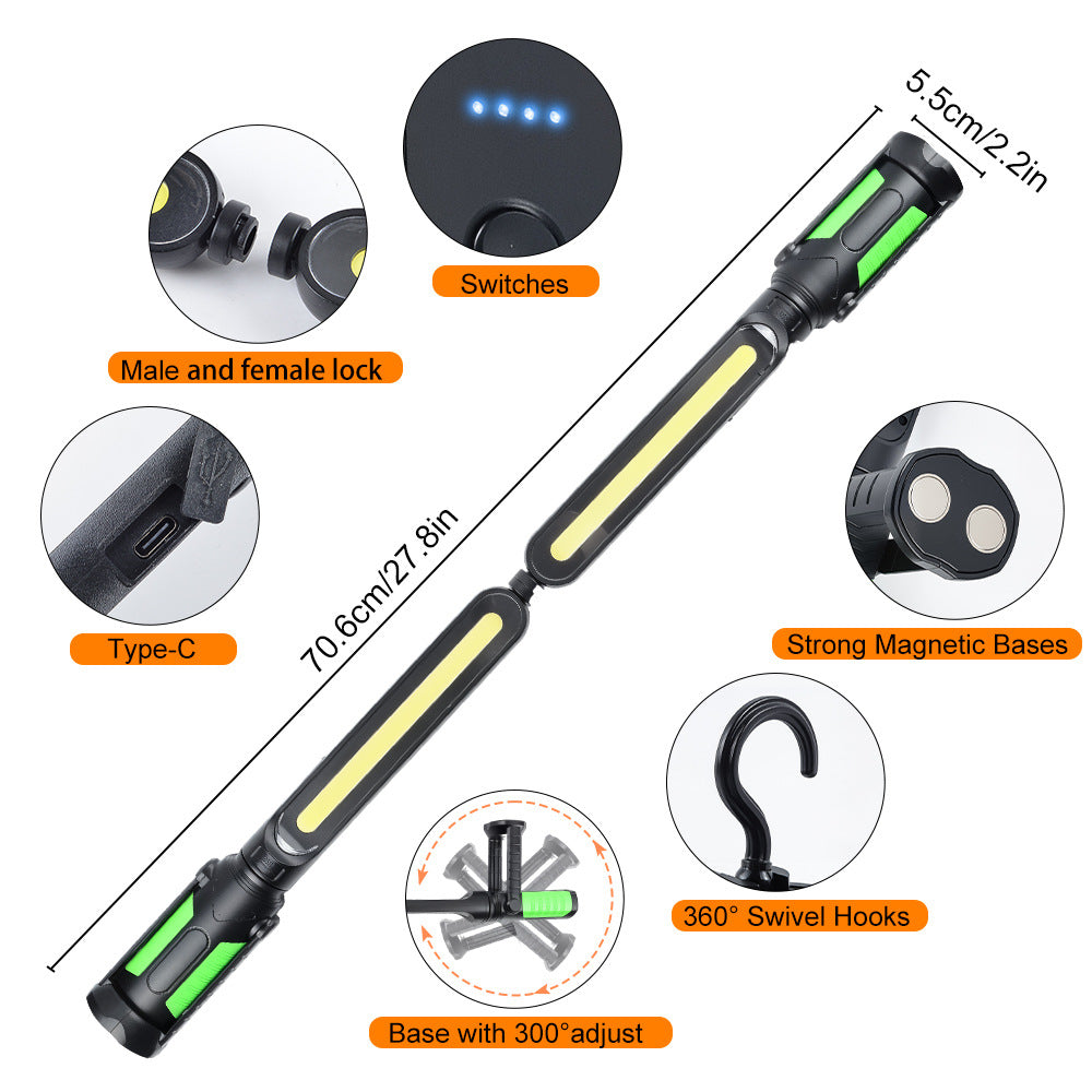 【FathersDayGift】2400LM Rechargeable LED Work Light with Magnetic Base