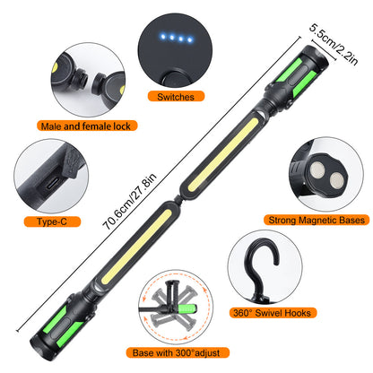 【FathersDayGift】2400LM Rechargeable LED Work Light with Magnetic Base