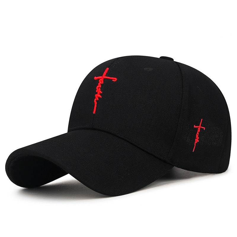 Black and red embroidery