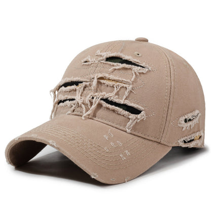 Vintage Distressed Baseball Cap – Washed Ripped Dad Hat for Men & Women